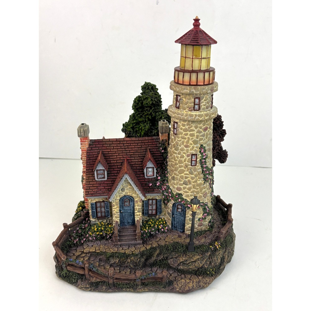 Thomas Kinkade Guiding Point Lighthouse Hawthorne Village Seaside COA 2000 - Picture 9 of 16